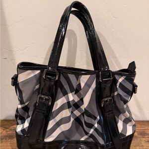 Burberry Black and Gray Tote Bag